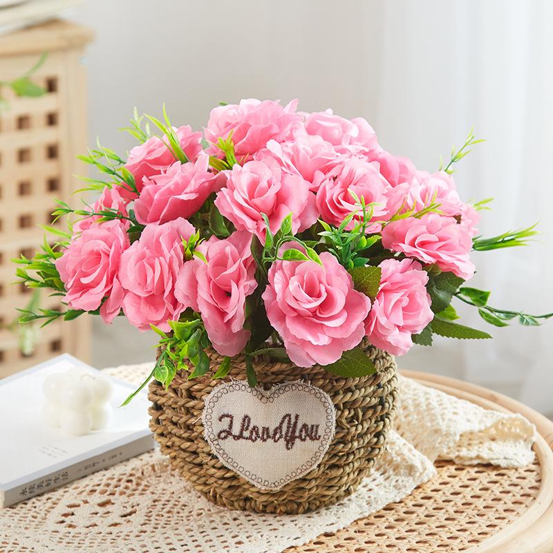 Silk Sunflower Floral Arrangement: Artificial Potted Bouquet for Living Room and Dining Table Decoration.