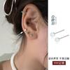 Geometric Opal Stud Earrings Women Sterling Hypoallergenic Ear Bone Piercing Jewelry Minimalist INS Style