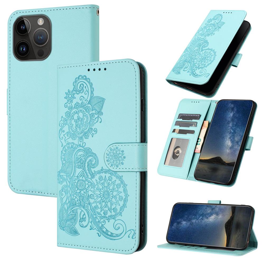 Suitable for Samsung S24 Mandala Flower A55 Solid Color Sunflower Mobile Phone Leather Case Flip Card Anti-drop A73