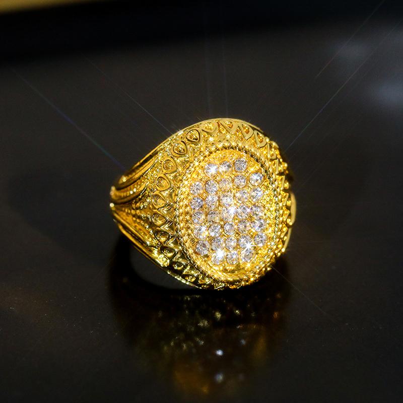 

Popular European and American Alloy Diamond Inlaid Luxury Hip-Hop Men s Rings Retro 13