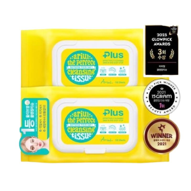 

ARIUL Идеальные очищающие салфетки Плюс Двойной набор (100 листов x 2 упаковки)