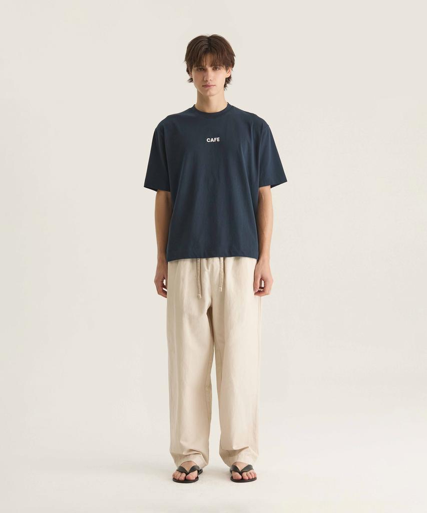Oteumilkape Linen Blend Garment Dyed Easy Pants - Oatmeal
