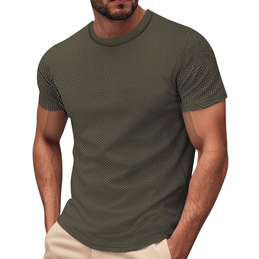 T-shirt à col rond pour homme - Haut décontracté à manches courtes pour le sport
