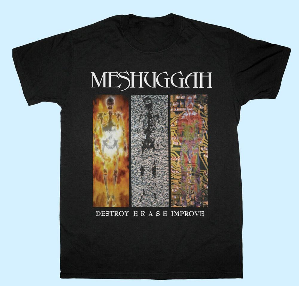 Meshuggah Destroy Erase Improve Short Sleeve Cotton Black T-Shirt BT709 Unisex T-Shirt S