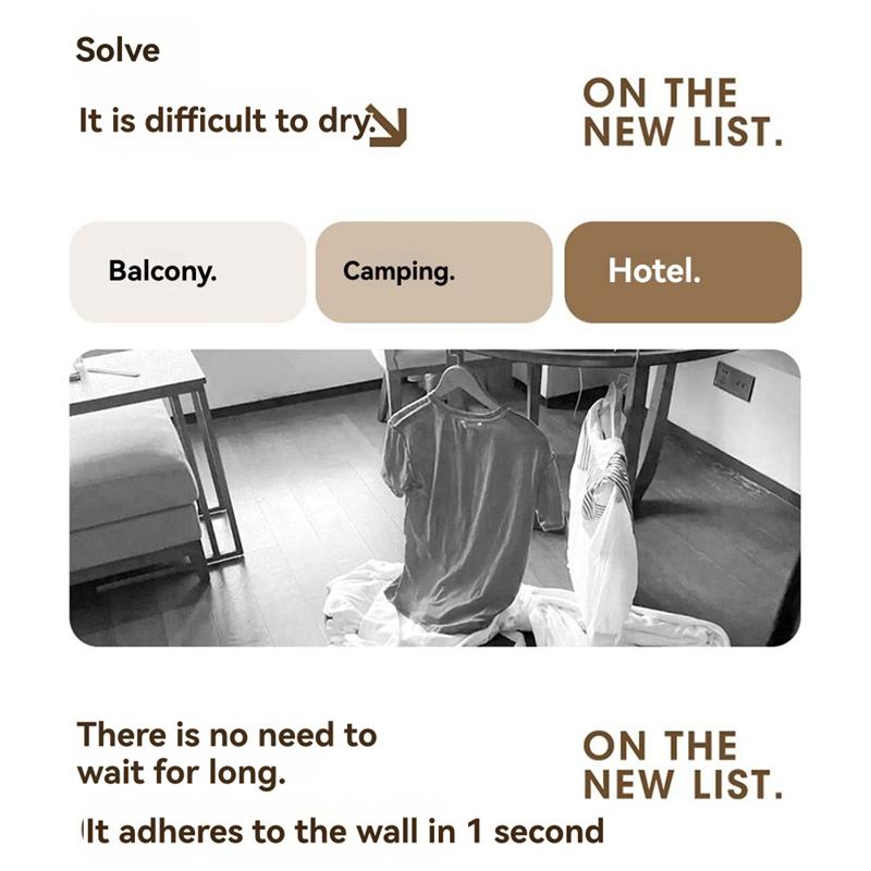 ABKS-Telescopic Clothes Rack Foldable Clothes Rack Aluminum Alloy Wall-Mounted Home Use Clothes Rack