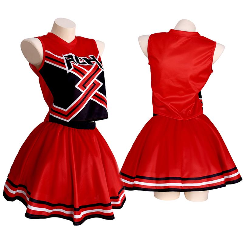 Takerlama RCH Printed Cheerleader Uniform Bring It On Cosplay Women's Fancy Dress Tank Top Mini Skirt Halloween Costume Clothes