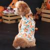 Dog T-shirt Halloween Pet Costume, Pumpkin Print Vest for Small Dogs Cats, Glitter Bow Festive Costume Tie Puppy Outfit, Cute Clothes Party