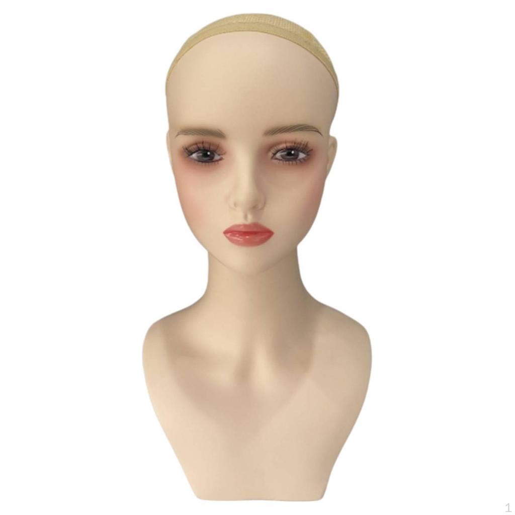 Mannequin Head with Shoulders and Chest SkinTone Manikin FlatBase