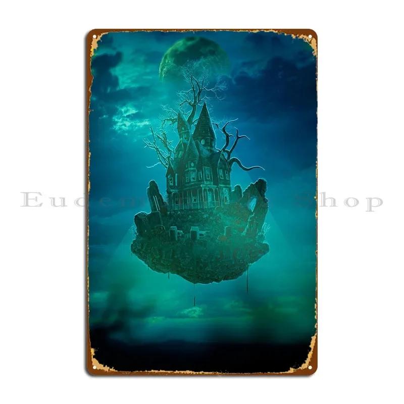 The Haunted House Metal Plaque Poster Garage Party Wall Decor Personalized Classic Tin Sign Poster