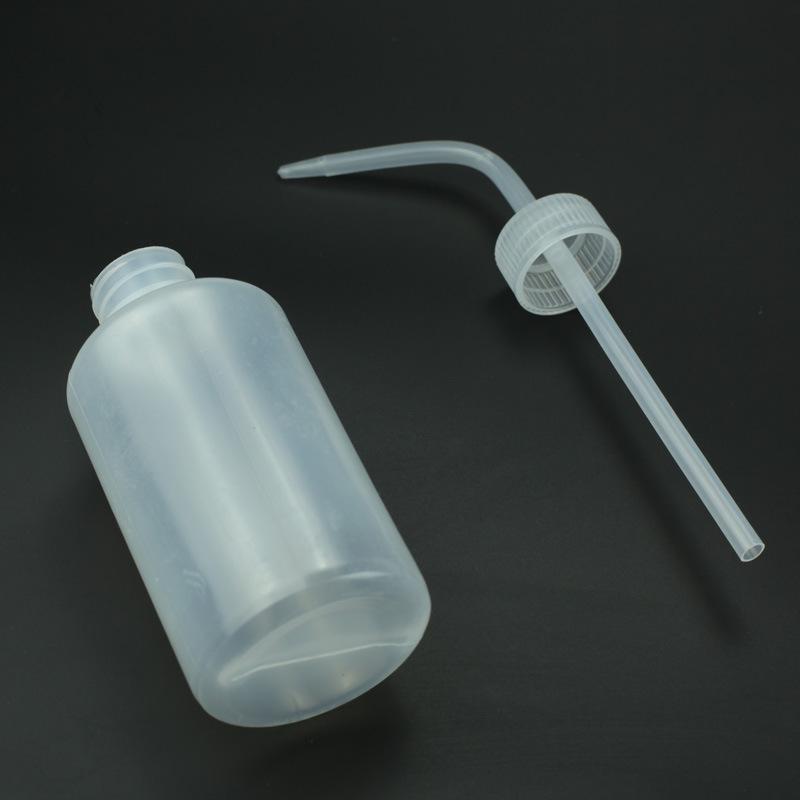 Tattooing Spray Bottle - White, Curved & Pointed Spout, Squeeze Rinsing Bottle, 250ml & 500ml