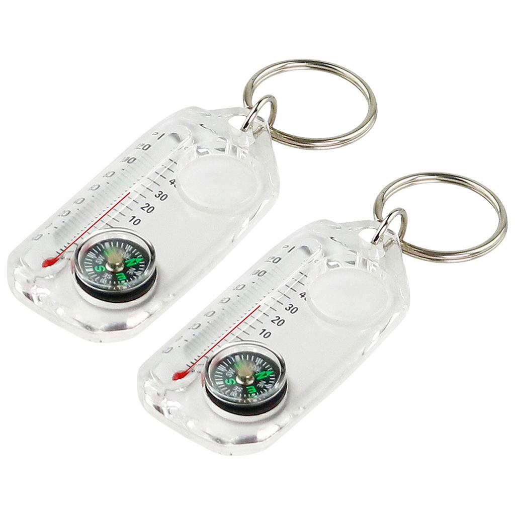 Pocket Survival Compass Multifunctional Guiding Compass Thermometer Keyring Pocket Sized Compass Keyring Compass Pendant