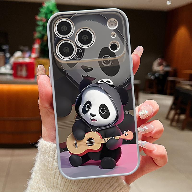 Guitar-playing Panda Case For iPhone 17 Pro Max Magnetic For Magsafe Skin Feeling Cover For iPhone 16 15 14 13 Pro Max