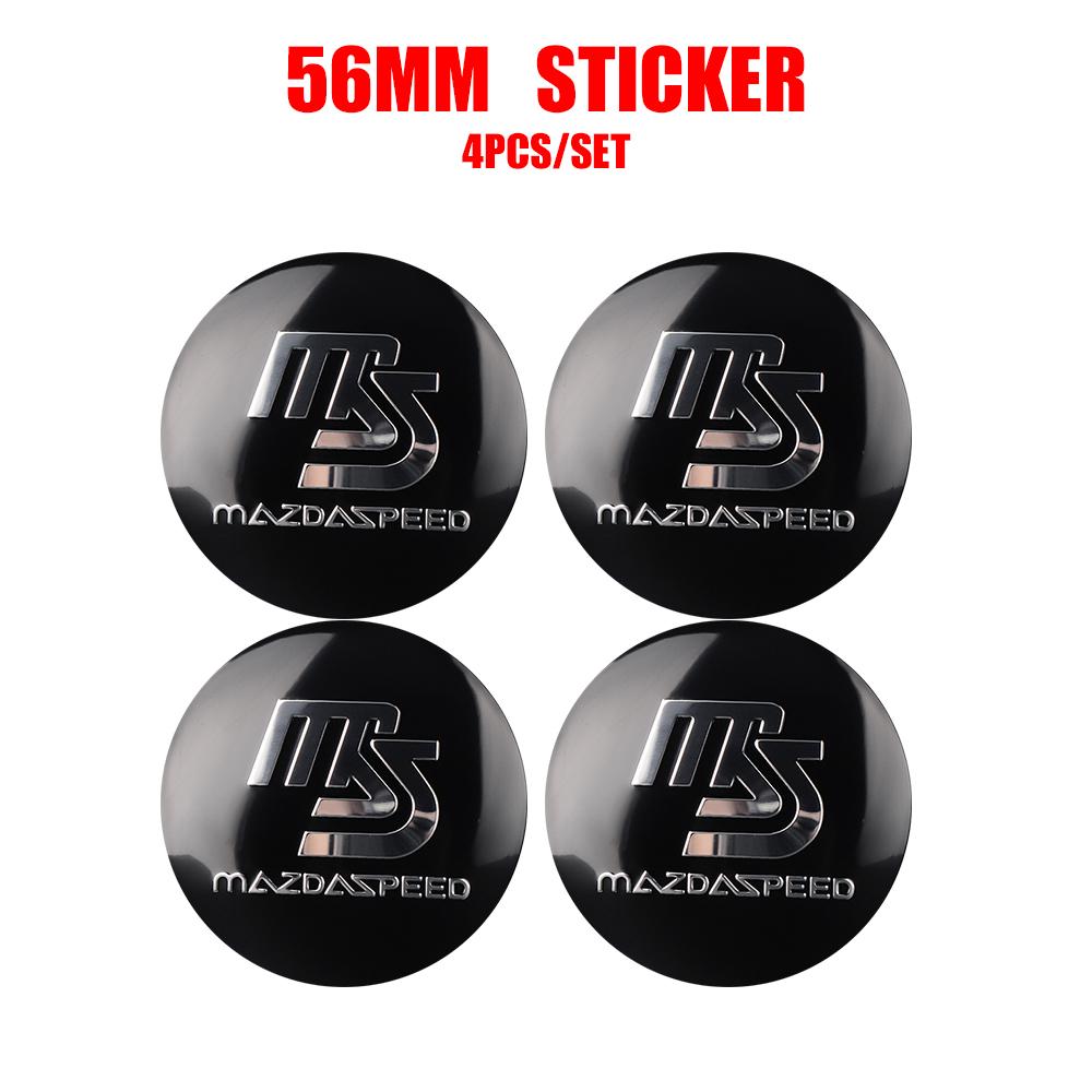 4Pcs Car Styling Tire Center Hub Cap Badge Sticker Accessories For Mazda 2 3 4 5 MS CX5 CX30 CX60 CX9 MX3 MX5 Axela Demio Atenza