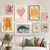 Funny Animals Tiger Octopus Posters Prints Moon Stars Shine Wall Art Canvas Painting Nursery Pictures for Kids Play Room Decor