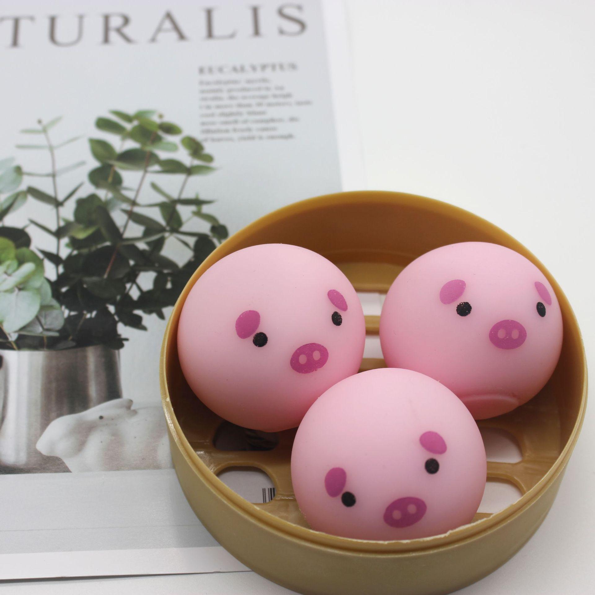 

Creative DIY Assembly Simulation Decompression Barbecued Steamed Bun Steamed Bun Cute Pig Bun Vent Ball Slow Rebound Play United States