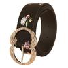 A Simple and Casual Belt for Women with Lip Pin Buckle and Trendy Printed Fashion Strap, 3.9cm