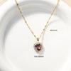 Stainless Steel Chain Classic Shiny Colorful Zircon Love Heart Pendant Necklace for Women Cute Simple Jewelry Accessories Gifts