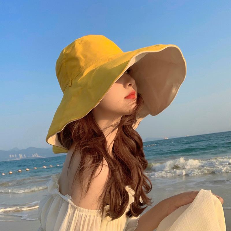 Women's Summer Sun Hat, Sun Protection Fisherman Hat, Versatile, UV-resistant, Large Brim, Makes the Face Look Smaller, Face-covering Sun Hat