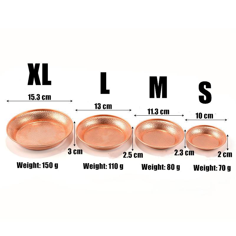 Tibetan Copper Plate 15.4cm Engraving Buddhism Brass Dish Auspicious Tantra Altars For Buddha Tray Desktop Home Gift Decorative