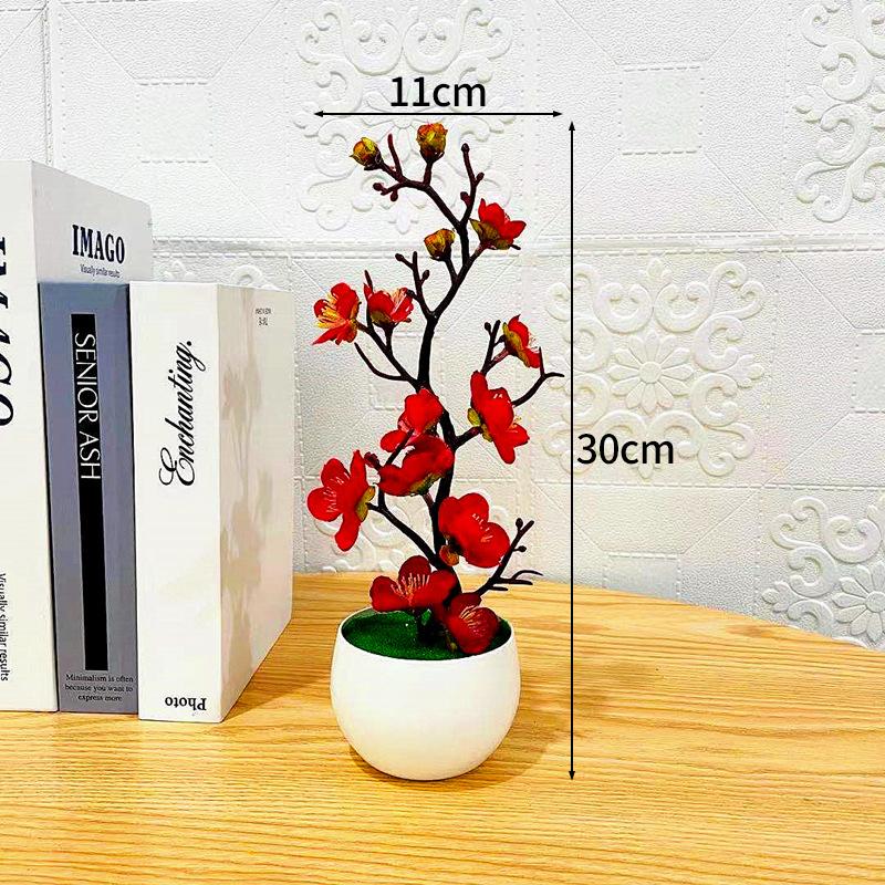Artificial Flower Potted Simulation Butterfly Orchid Wintersweet Bonsai Home Decoration Simulated Flower Fake Potted Plants