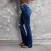 Pantalon en jean taille haute pour femmes