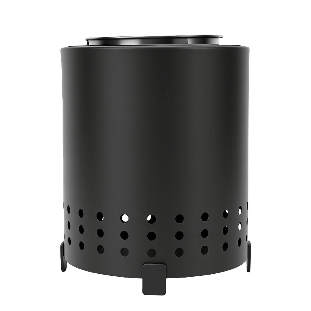 Tabel Top Fire Pit Bottom Ventilation Hole Efficient Burning Low Smoke Portable Fire Pit Black