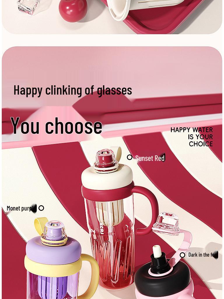 King Ice Straw Cup: Summer Teapot Design, Large Capacity, Heat-Resistant, High-Value Plastic for Women