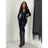 Fitness Outfit Female Casual Sporty Workout Zipper Jumpsuit Women Rompers Long Sleeve Skinny Activity Wear Overalls Tops