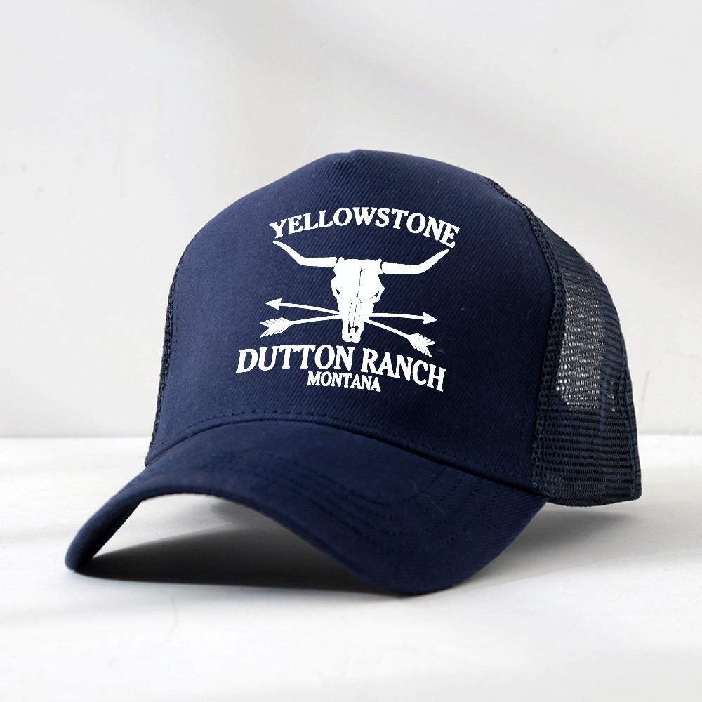 YELLOWSTONE Dutton Ranch Baseballkappe Sonnensnapback-Hut Frühling Herbst Trucker-Kappen Sport Hip Hop Passformkappen für Herren Damen