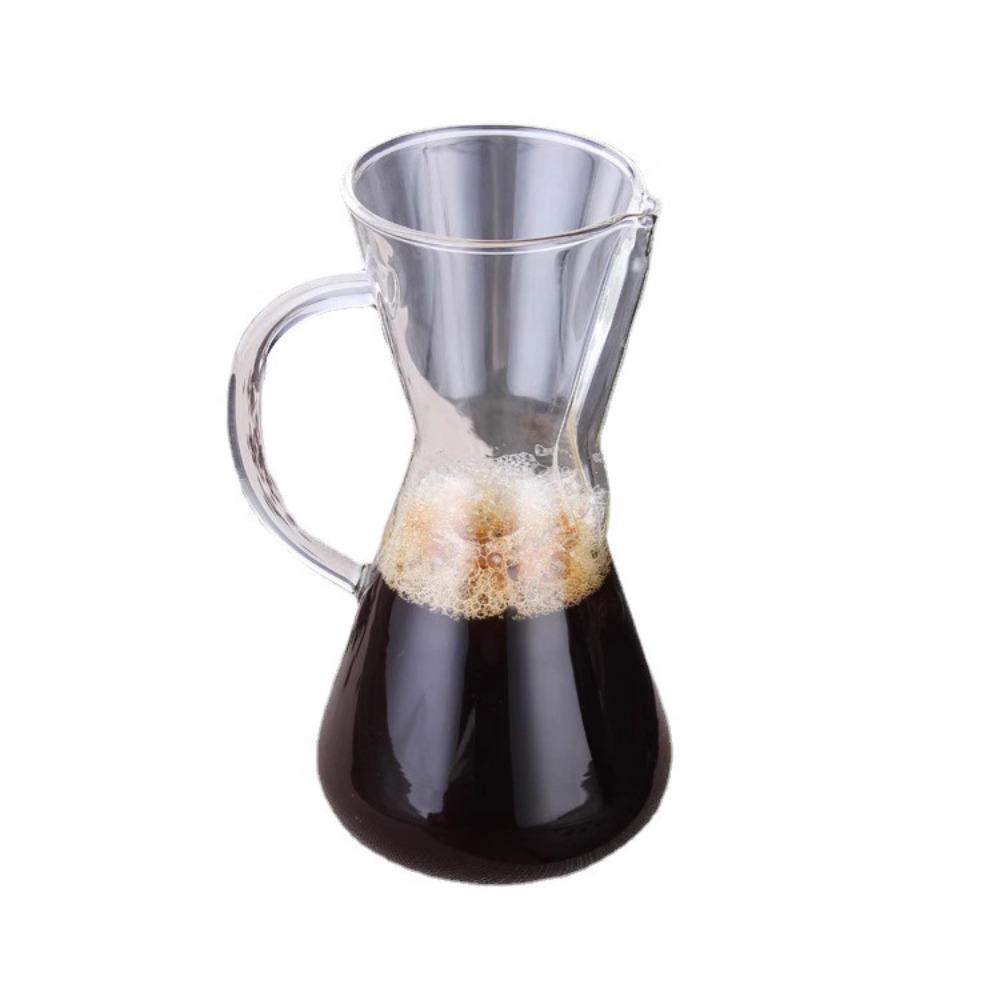 High Borosilicate Glass Coffee Pot with 304 Stainless Steel Double Filter