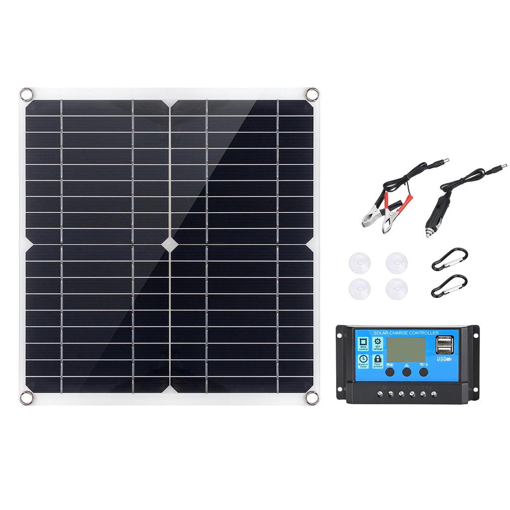 Bærbare 300W solcelle-fleksible panelsett Monokrystallinsk silisiumsolpanel med 60A-kontroller