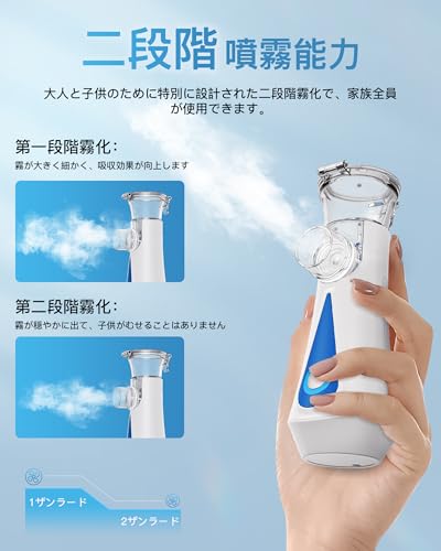 Hygelink Innovative Nebulizer for Medicinal Inhalation: Type-C Charging, Ultrasonic Mesh Inhaler, Powerful Spray, 2-Hour Battery Life, Quiet Operation