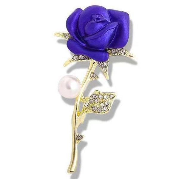 Red Rose Brooch With Diamonds Temperament Brooch Anti-Light Pin Clothing Accessories