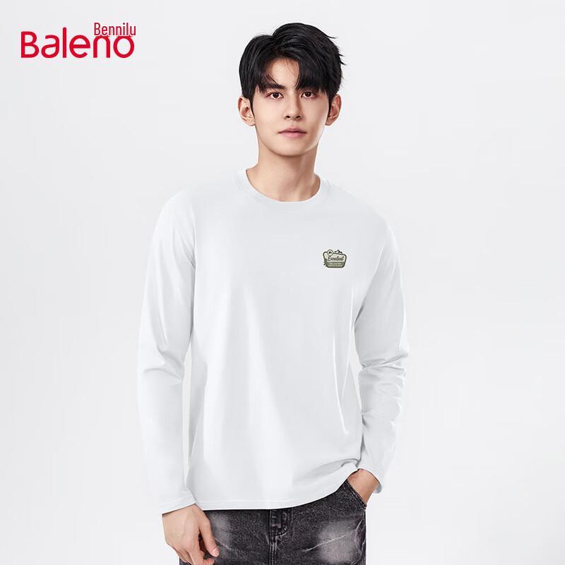 Baleno Men s Long-Sleeve Pure Cotton Crew Neck T-Shirt 2XL