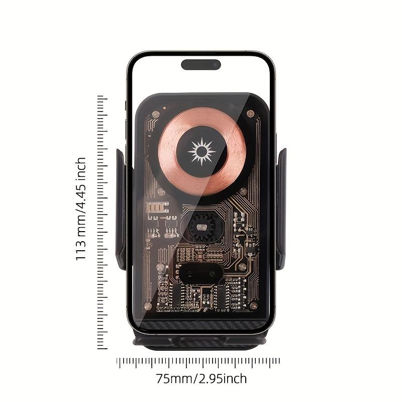 Inteligentny czujnik samochodowy do telefonu - 15 W bezprzewodowe szybkie ładowanie, mocowanie z automatycznym zaciskiem i obrotem 360°