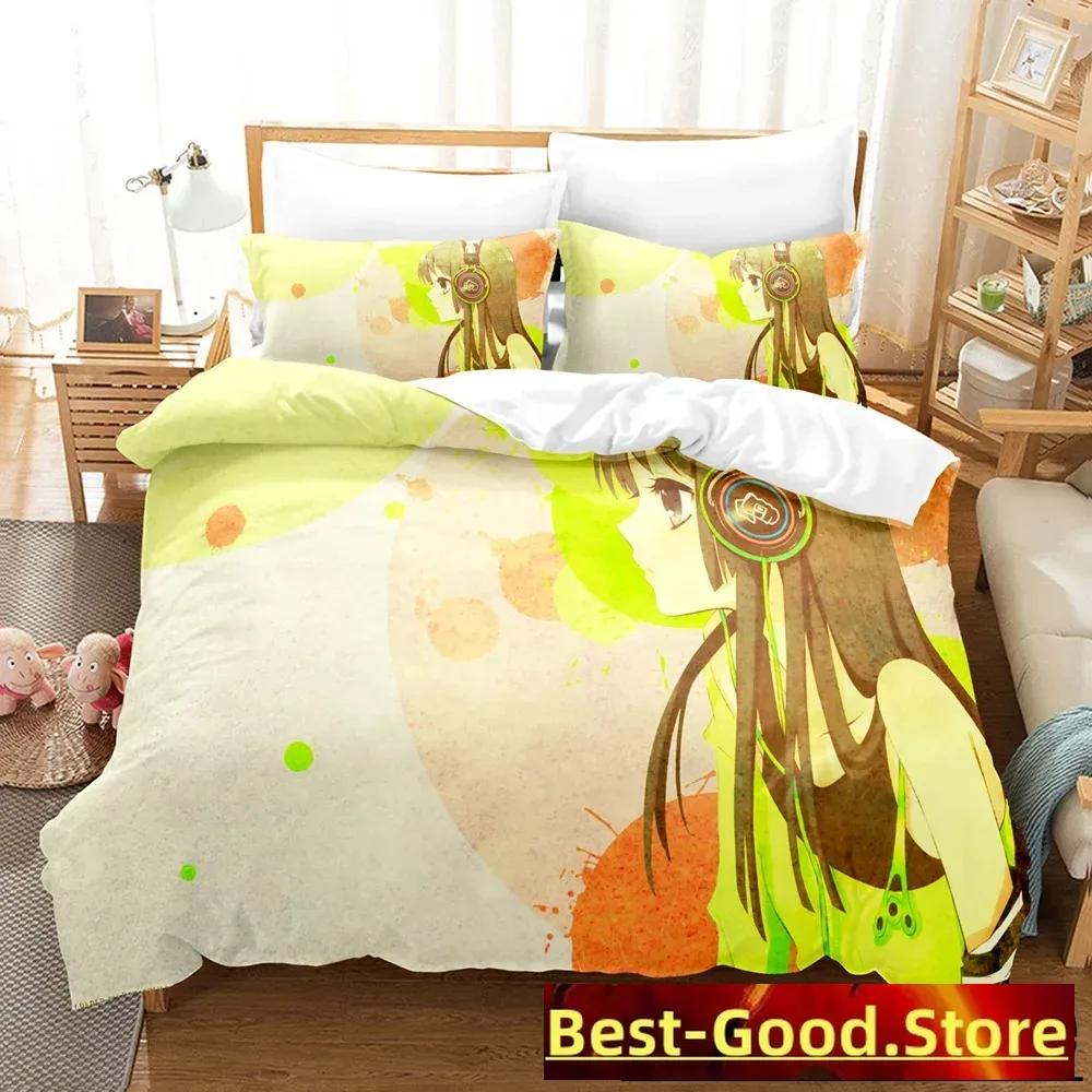 3D En flicka med en mjuk röst Sängkläder Påslakanset med örngott Twin Full Queen King Sängkläder Sänglinne Hemtextil