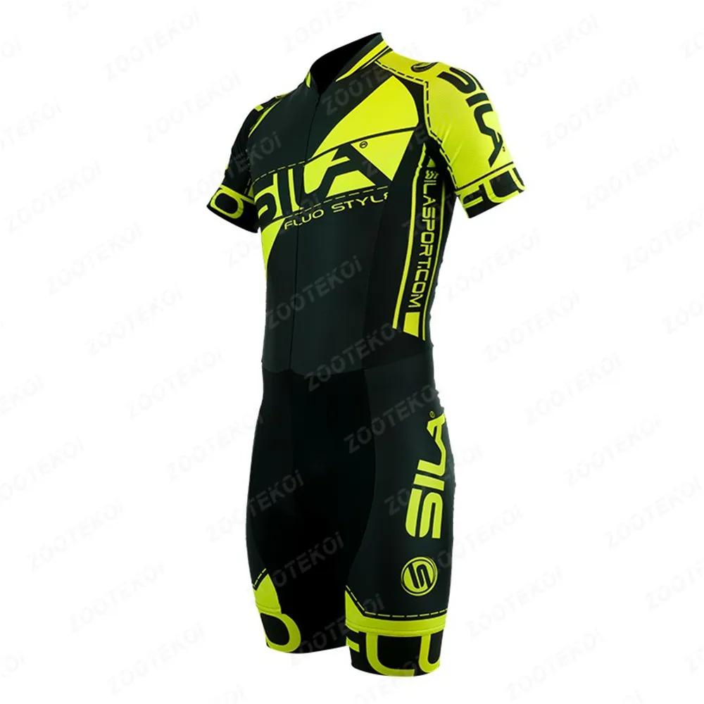 Sila Męska Koszulka Rowerowa Triathlon Sportowy Garnitur Tri Ciclismo Hulajnoga Wrotki Łyżwiarstwo Szybkie Letni Rower MTB Zespół Ubrania Wyścigowe