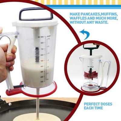 Yousheng 900ML Dispenser per pastella con etichetta di misurazione Dispenser per pastella per pancake Cupcake Waffle Muffin Mix Separatore per pastella per crêpe e torte