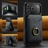 Ring Detachable Magnetic Leather Phone Wallet Case Stand For Magsafe iPhone 17 16 15 14 Plus 13 12 Pro Max Samsung S26 S25 S24 FE ID Card Holder Cover