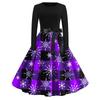 Women's Fashion Casual Round Neck Christmas Print Long Sleeve Dress