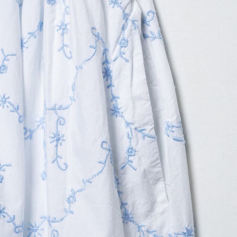 Kaslead New Women clothes Western Style Fashion Simple Embroidery Poplin Dress 0881359 044