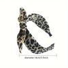 Bentișă coreeană cu imprimeu leopard și fundă, Bentișă din plastic noduit cu temperament, Bandă de păr antiderapantă, Bentișă cu boruri largi, Bandă de păr pentru spălarea feței