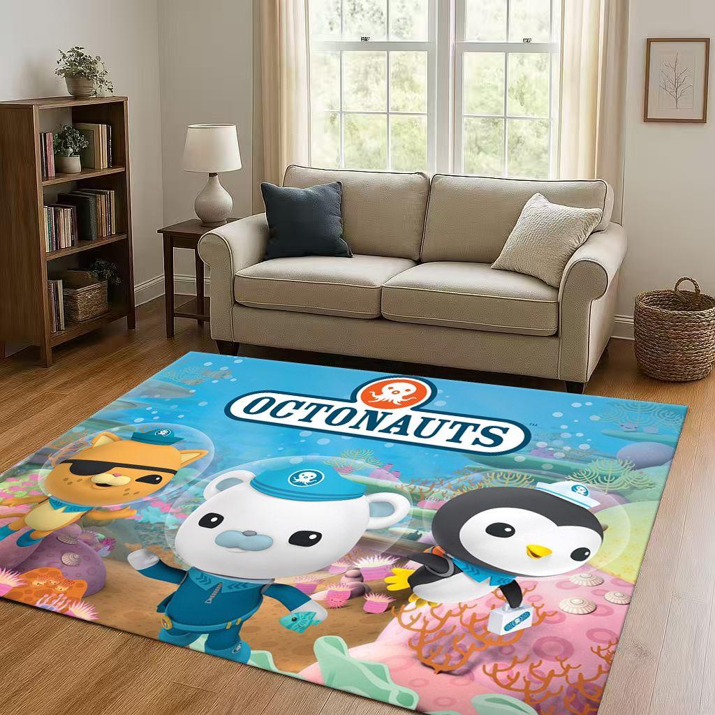 Cute Octonauts Barnacles Cartoon Living Room Non-Slip Area Rug Carpet for Bedroom Playroom Sofa,Easy Clean Home Decor Doormat