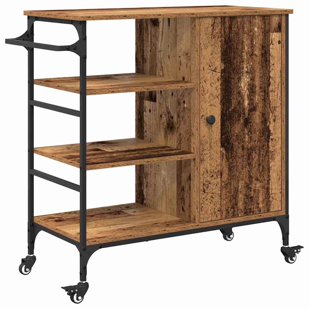 Kitchen Trolley Reclaimed Wood Look 87.5 x 39 x 84.5 cm Engineered Wood