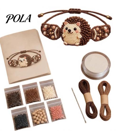 Personalisierte Schmuckzubehörteile DIY Armband-Herstellungsset, Set mit bunten Perlen und Tier-Anhängern, Handgemachtes Bastelset für Erwachsene