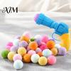 Pet Interactive Playing Supplies Ball Launcher Cat Toy, Plush with Soft Fuzzy Toys for Bored Cats Balls, Fetch Toy Indoor Kittens Exercise
