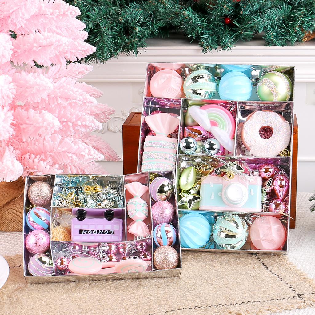 Christmas Macaron Christmas Ball Set Opposite Sex Candy Series Painted Plastic Ball Christmas Tree Ornament