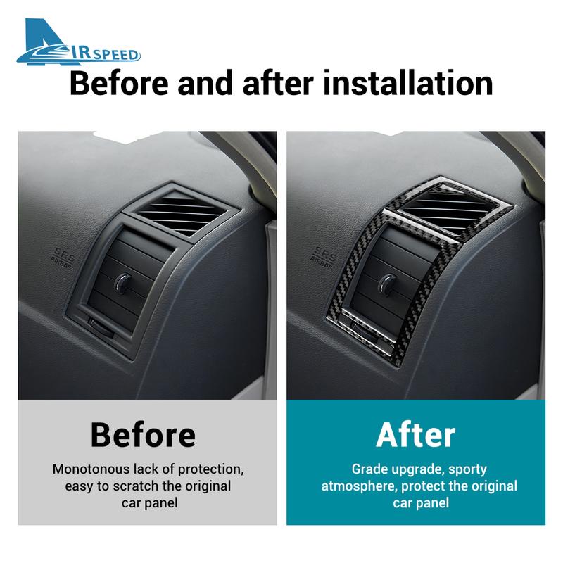 Real Soft Carbon Fiber Sticker For Chrysler 300 300C 2005 2006 2007 2008 2009 2010 Car Air Outlet Vent Interior Accessories.