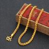 Men's 999 Gold Plated Wheat Ear Necklace Vietnamese Sand Gold Necklace Long-lasting Color-resistant Accessory Gift