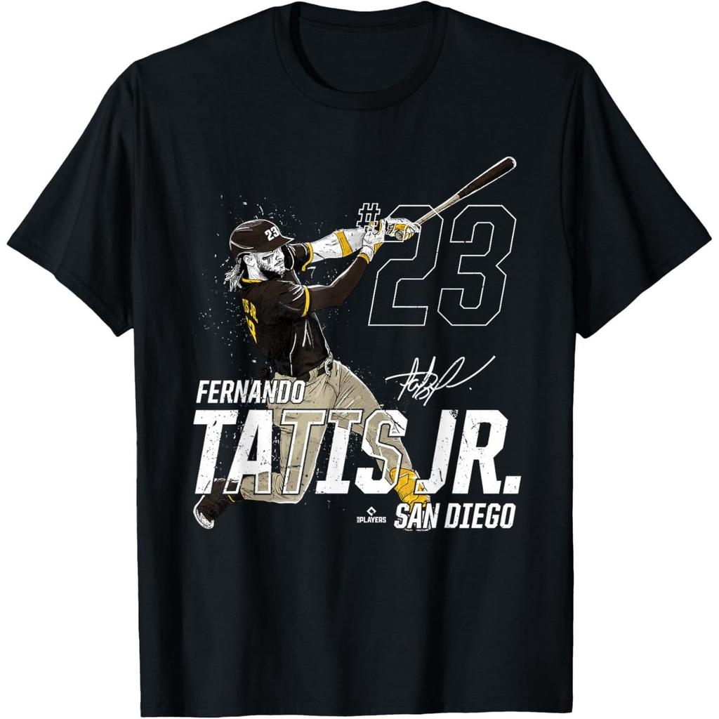 Fernando Tatis Jr San Diego Baseball T-Shirt for Men Black Cotton Short Sleeve Tee with Dynamic Print Casual Comfortable Summer